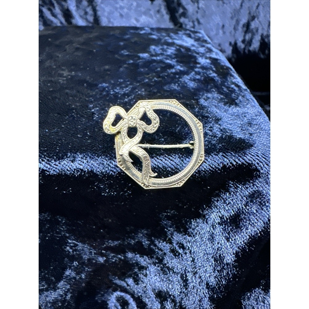 Sweet Antique Art Deco Gold Filled Hayward Bow Brooch Scarf Pin Detailed Ornate